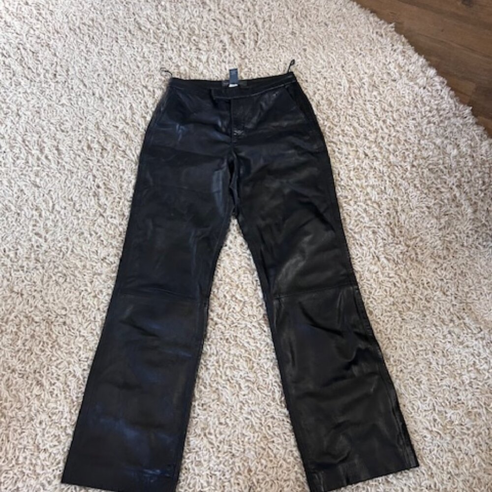 Banana Republic Black Faux Leather Boot Cut Pants